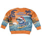 Christmas Cape Verde Kid Ugly Christmas Sweater Funny Shark Surfing - African Pride