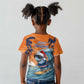Christmas Cape Verde Kid T shirt Funny Shark Surfing - African Pride