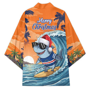 Christmas Cape Verde Kimono Funny Shark Surfing