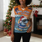 Christmas Cape Verde Christmas Knitted V-Neck Vest Funny Shark Surfing - African Pride