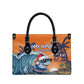 Christmas Cape Verde Leather Bag Funny Shark Surfing