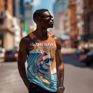 Christmas Cape Verde Men Tank Top Funny Shark Surfing - African Pride
