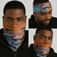 Christmas Cape Verde Neck Gaiter Funny Shark Surfing - African Pride