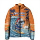 Christmas Cape Verde Padded Jacket Funny Shark Surfing