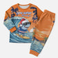 Christmas Cape Verde Christmas Pajama Set Funny Shark Surfing - African Pride