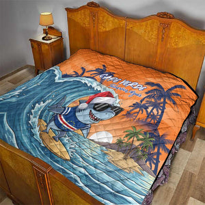 Christmas Cape Verde Quilt Funny Shark Surfing - African Pride
