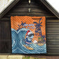 Christmas Cape Verde Quilt Funny Shark Surfing - African Pride