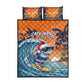 Christmas Cape Verde Quilt Bed Set Funny Shark Surfing - African Pride
