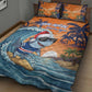Christmas Cape Verde Quilt Bed Set Funny Shark Surfing - African Pride
