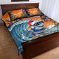 Christmas Cape Verde Quilt Bed Set Funny Shark Surfing - African Pride