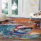 Christmas Cape Verde Round Carpet Funny Shark Surfing - African Pride