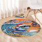 Christmas Cape Verde Round Carpet Funny Shark Surfing - African Pride