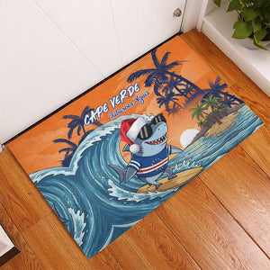Christmas Cape Verde Rubber Doormat Funny Shark Surfing - African Pride