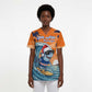 Christmas Cape Verde Scrub Top Funny Shark Surfing - African Pride