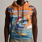 Christmas Cape Verde Sleeveless Zip Hoodie Funny Shark Surfing - African Pride