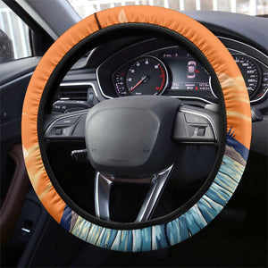 Christmas Cape Verde Steering Wheel Cover Funny Shark Surfing - African Pride