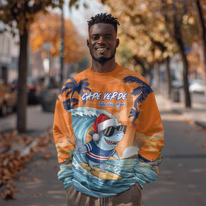 Christmas Cape Verde Sweatshirt Funny Shark Surfing - African Pride
