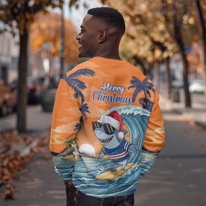 Christmas Cape Verde Sweatshirt Funny Shark Surfing - African Pride
