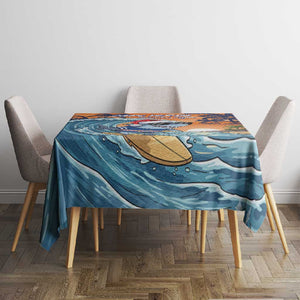 Christmas Cape Verde Tablecloth Funny Shark Surfing - African Pride