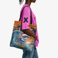 Christmas Cape Verde Tote Bag Funny Shark Surfing