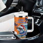 Christmas Cape Verde Tumbler With Handle Funny Shark Surfing - African Pride