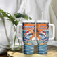 Christmas Cape Verde Tumbler With Handle Funny Shark Surfing - African Pride