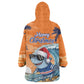 Christmas Cape Verde Wearable Blanket Hoodie Funny Shark Surfing - African Pride