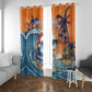 Christmas Cape Verde Window Curtain Funny Shark Surfing - African Pride