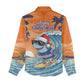 Christmas Cape Verde Women Casual Shirt Funny Shark Surfing - African Pride