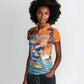 Christmas Cape Verde Women Polo Shirt Funny Shark Surfing - African Pride