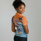 Christmas Cape Verde Women Polo Shirt Funny Shark Surfing - African Pride