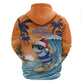 Christmas Cape Verde Zip Hoodie Funny Shark Surfing - African Pride