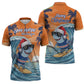 Christmas Cape Verde Zipper Polo Shirt Funny Shark Surfing
