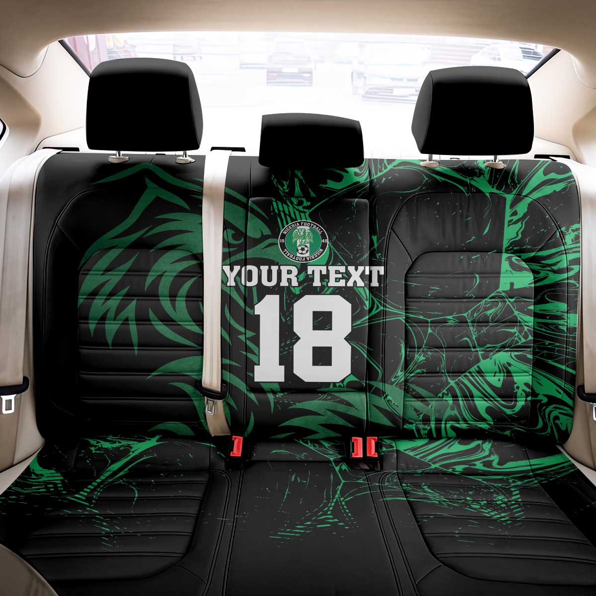 Custom Nigeria Football Back Car Seat Cover Super Eagles Power