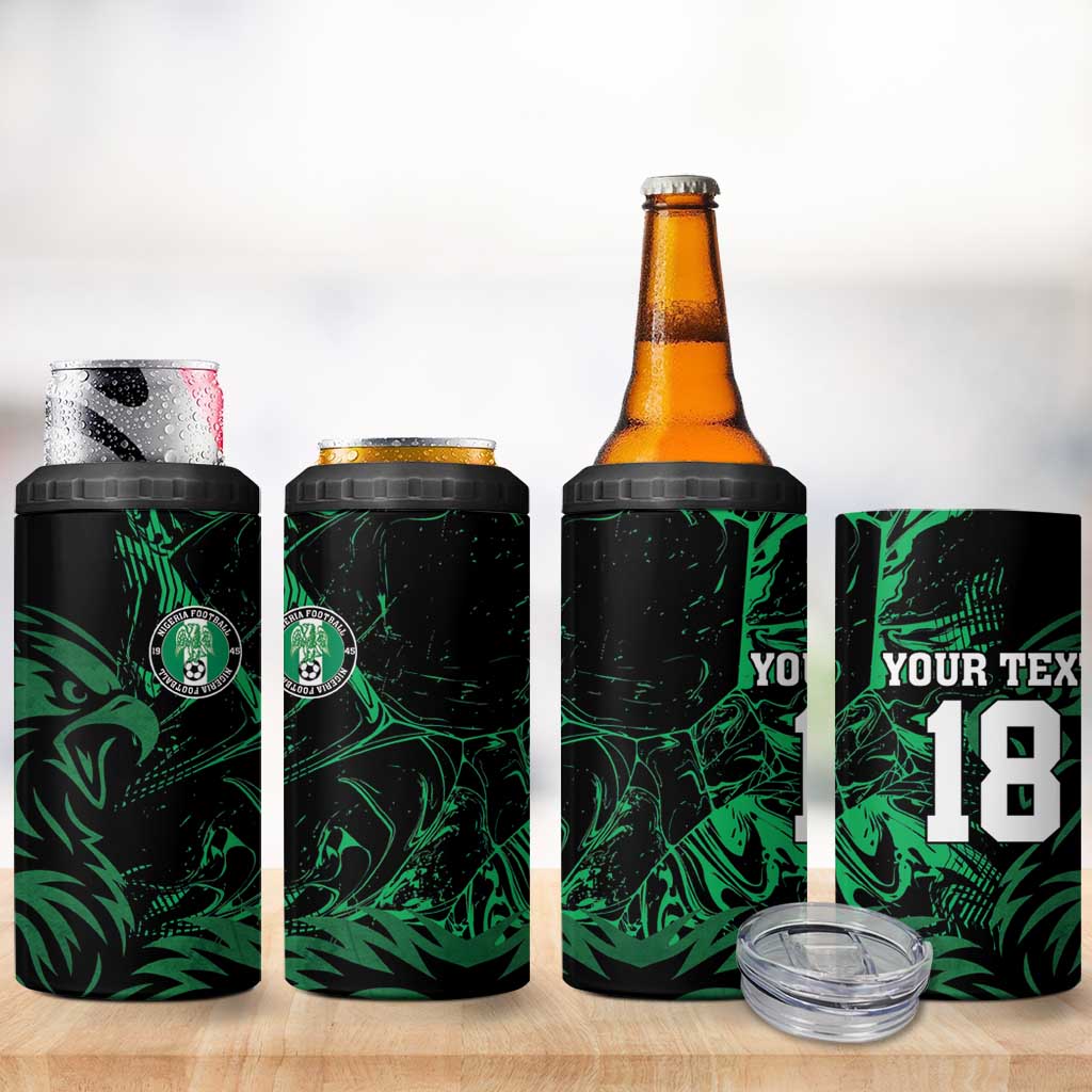 Custom Nigeria Football 4 in 1 Can Cooler Tumbler Super Eagles Power