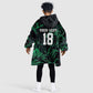 Custom Nigeria Football Kid Wearable Blanket Hoodie Super Eagles Power