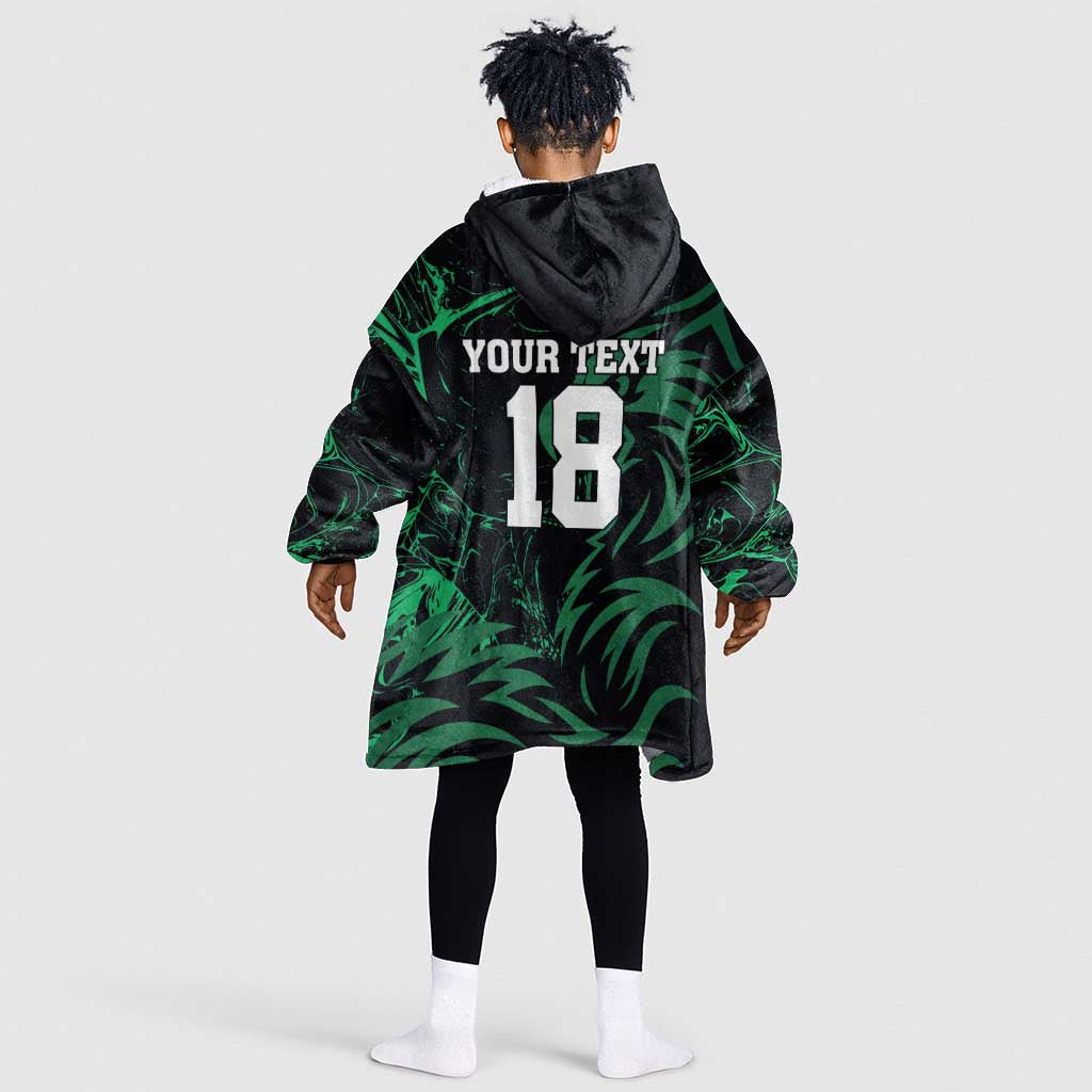 Custom Nigeria Football Kid Wearable Blanket Hoodie Super Eagles Power