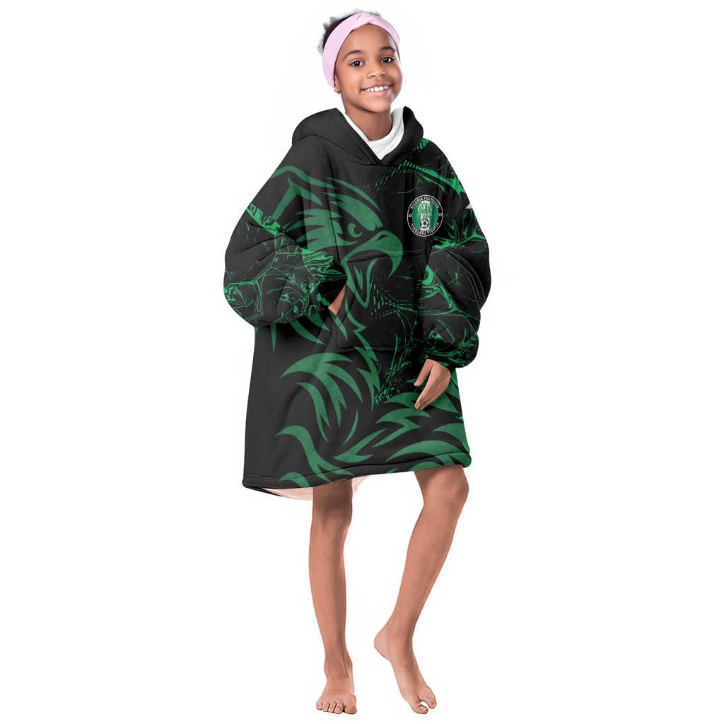 Custom Nigeria Football Kid Wearable Blanket Hoodie Super Eagles Power