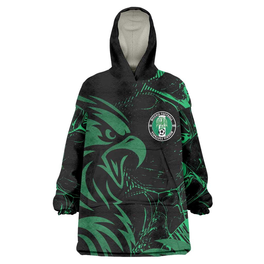Custom Nigeria Football Kid Wearable Blanket Hoodie Super Eagles Power