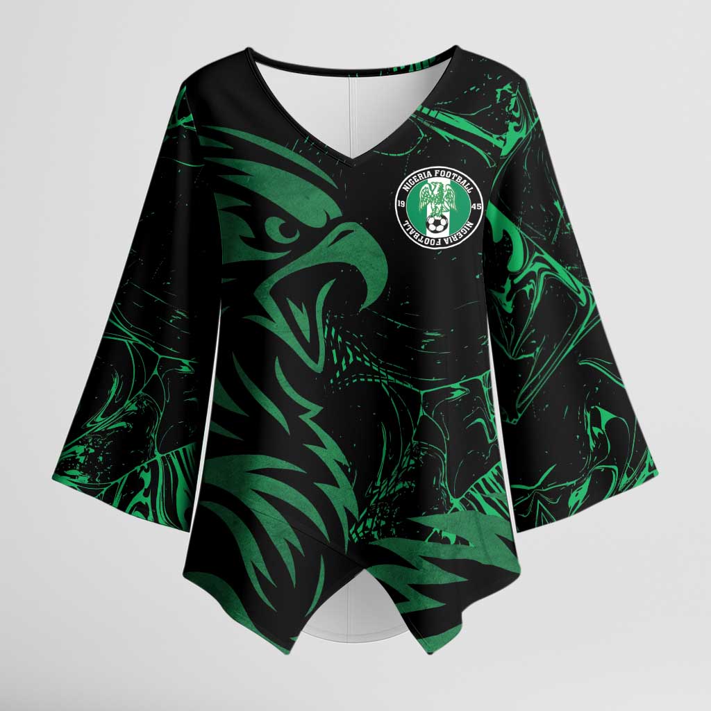 Custom Nigeria Football Kimono Sleeve Blouse Super Eagles Power