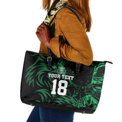 Custom Nigeria Football Leather Tote Bag Super Eagles Power