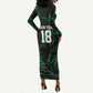 Custom Nigeria Football Long Sleeve Bodycon Dress Super Eagles Power