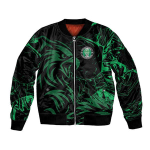 Custom Nigeria Football Sleeve Zip Bomber Jacket Super Eagles Power