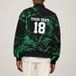Custom Nigeria Football Sleeve Zip Bomber Jacket Super Eagles Power