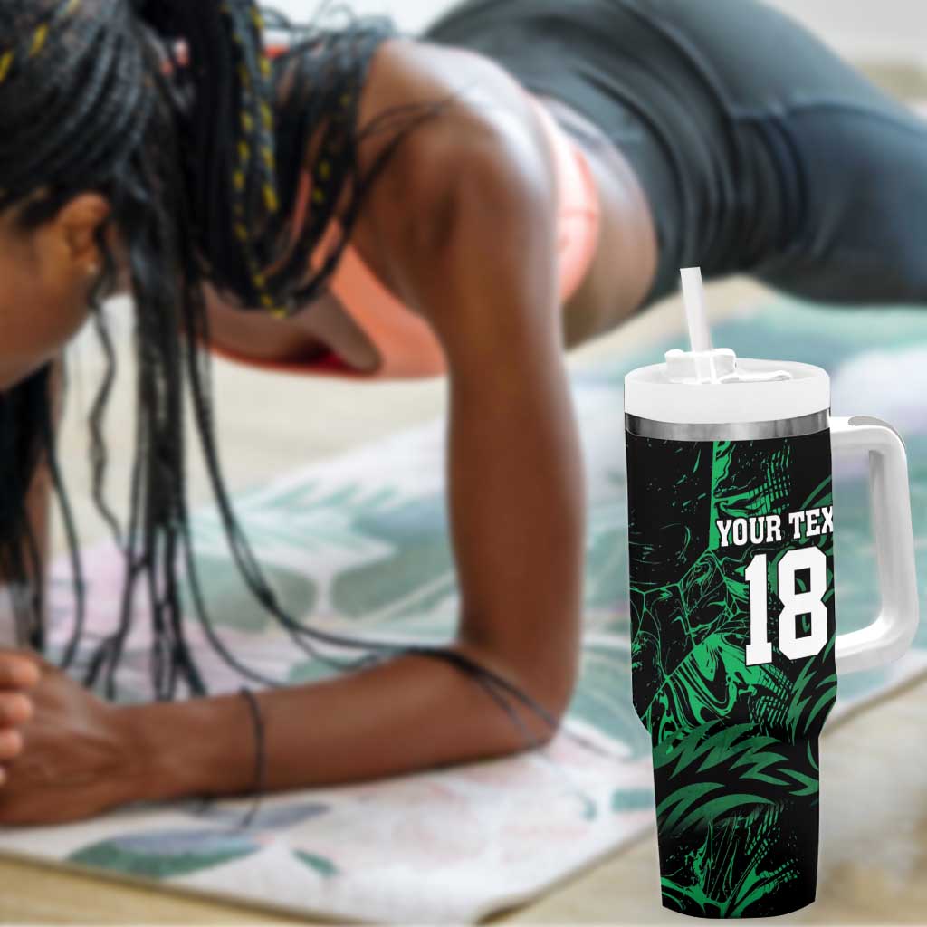Custom Nigeria Football Tumbler With Handle Super Eagles Power