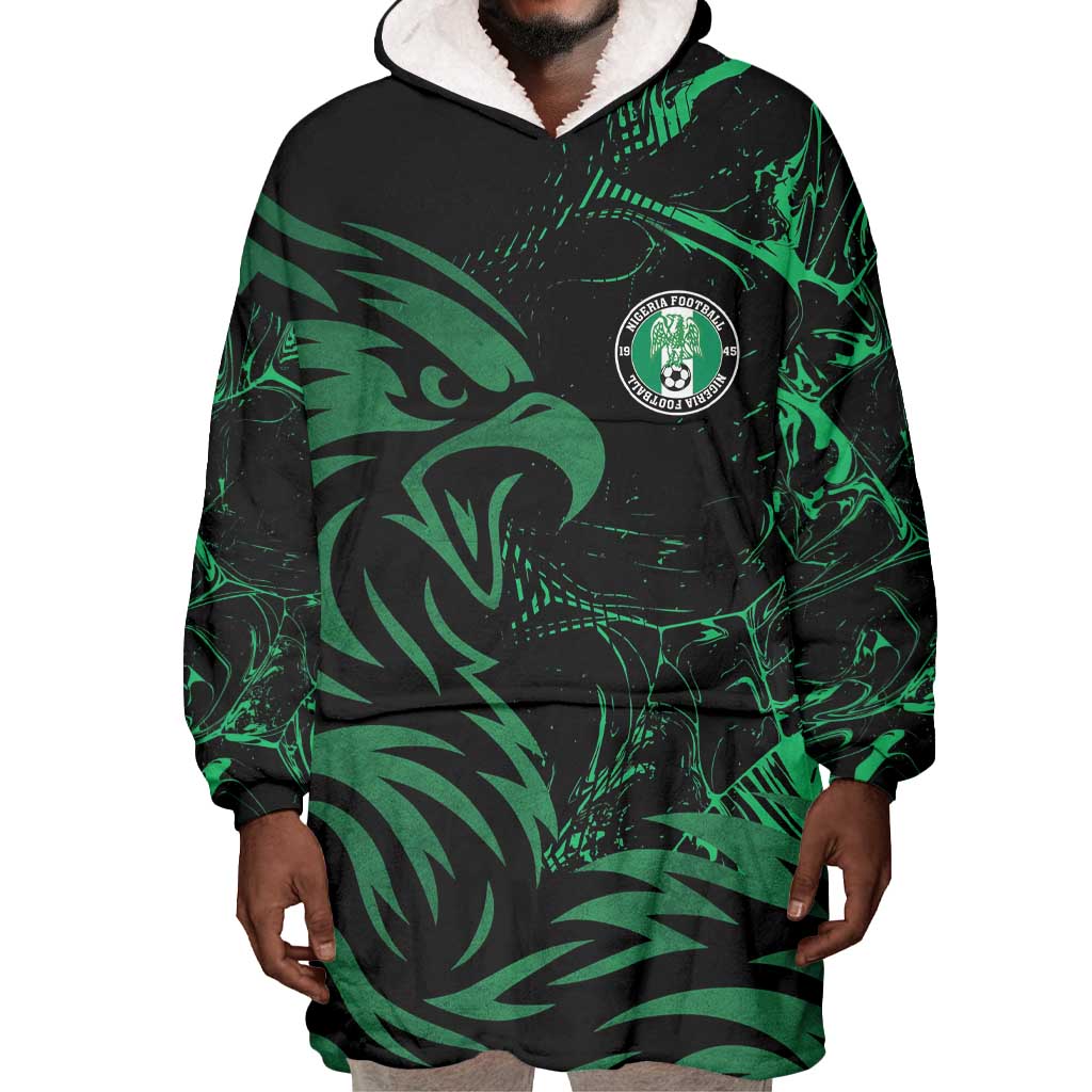 Custom Nigeria Football Wearable Blanket Hoodie Super Eagles Power