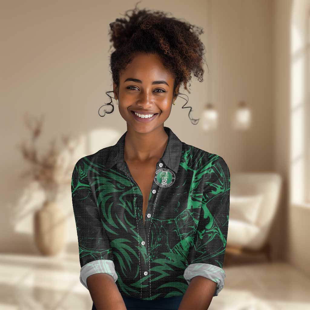 Custom Nigeria Football Women Casual Shirt Super Eagles Power