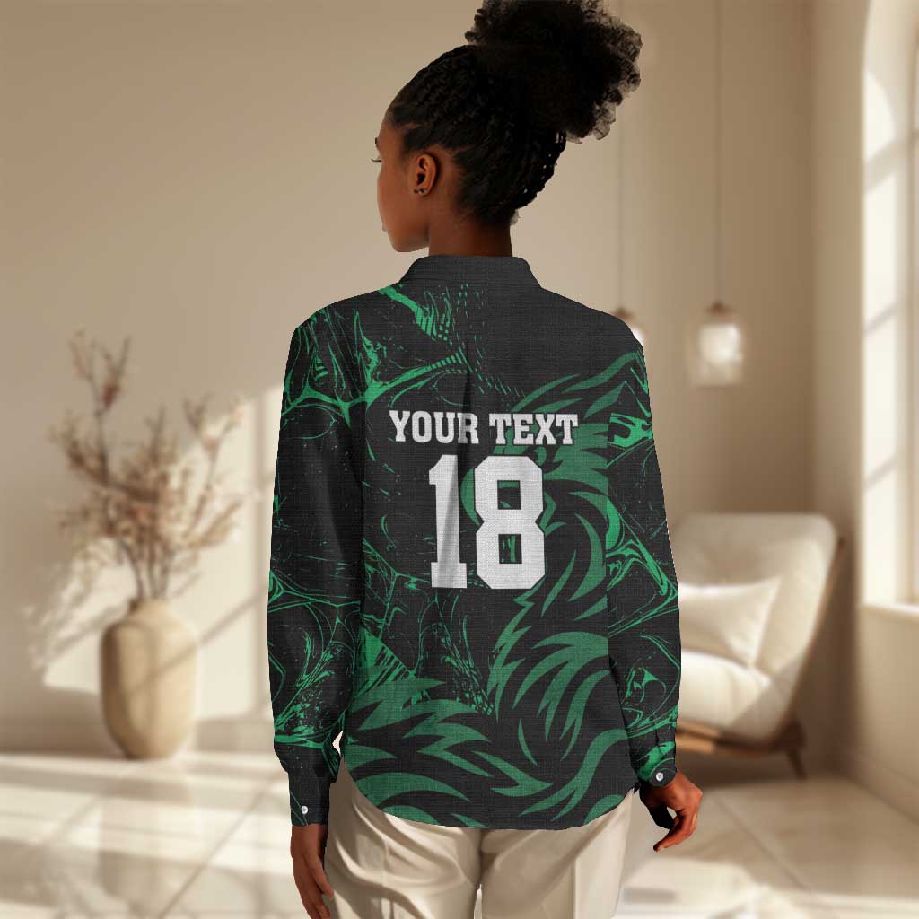 Custom Nigeria Football Women Casual Shirt Super Eagles Power