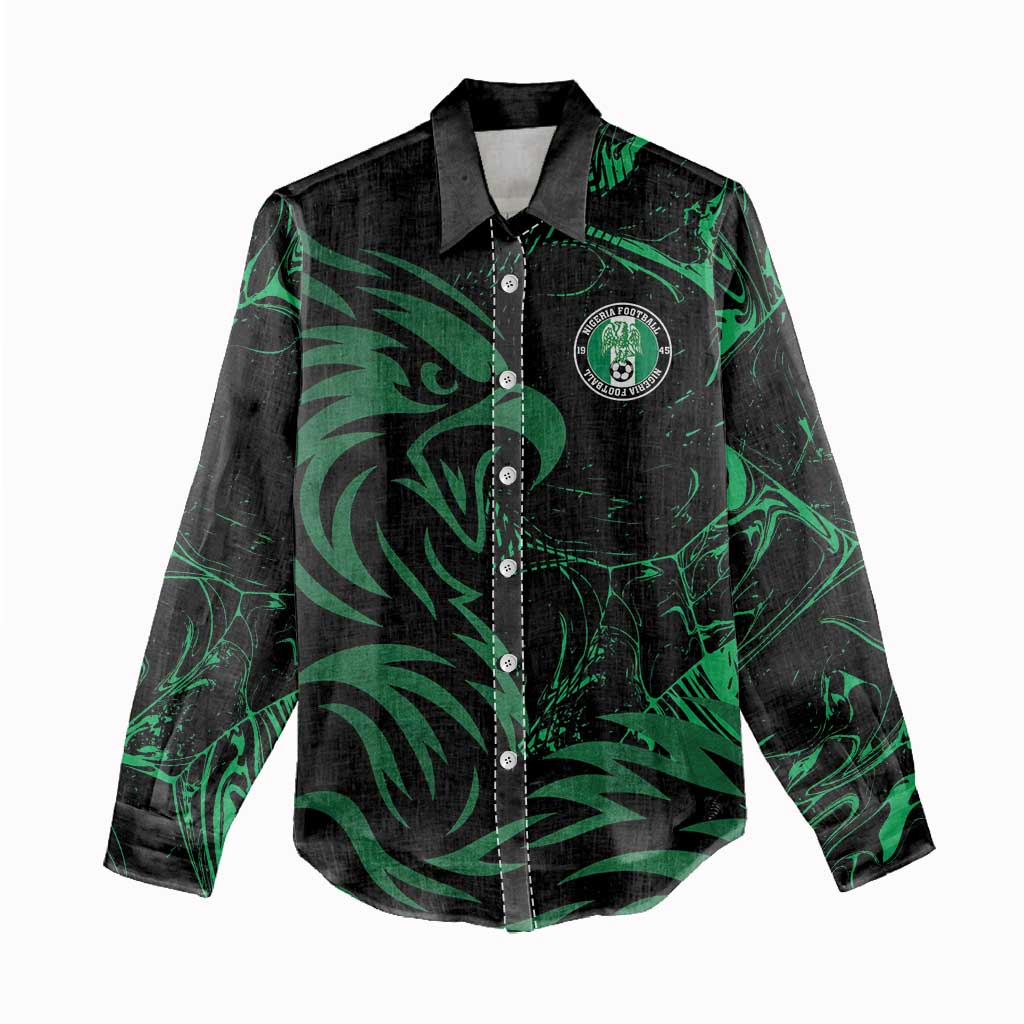 Custom Nigeria Football Women Casual Shirt Super Eagles Power