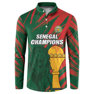 Custom Senegal Champions Football Button Sweatshirt Lions of Teranga Rise Again